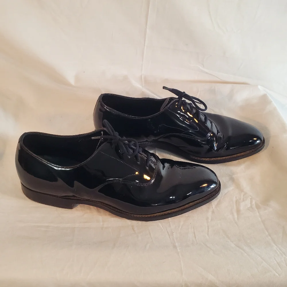 Brooks Brothers Peal & Company 10.5D Black Patent Leather Tuxedo Formal Shoes - Picture 2 of 6
